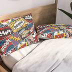 Modern Comic Book Superhero Pattern Color Colour Cartoon Lichtenstein Pop Art Pillow Sham Gallery Image 2