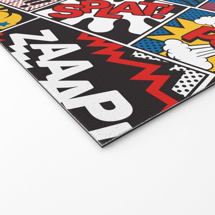 Modern Comic Book Superhero Pattern Color Colour Cartoon Lichtenstein Pop Art Welcome Mat Gallery Image 2