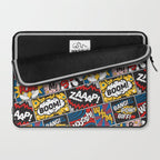 Modern Comic Book Superhero Pattern Color Colour Cartoon Lichtenstein Pop Art Laptop Sleeve Gallery Image 2
