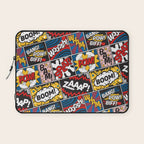 Modern Comic Book Superhero Pattern Color Colour Cartoon Lichtenstein Pop Art Laptop Sleeve Gallery Image 1