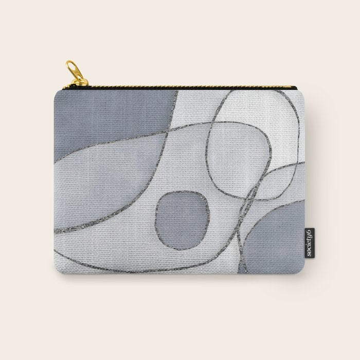 Abstract Line Work Blue Grey Carry All Pouch Gallery Image 1