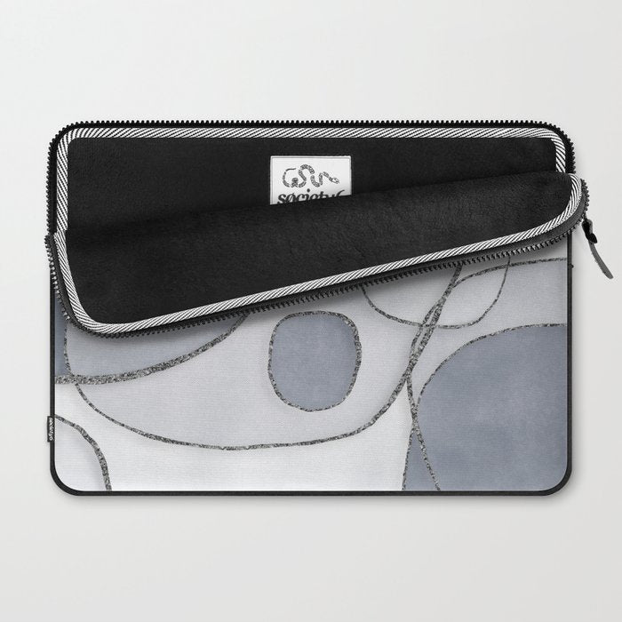 Abstract Line Work Blue Grey Laptop Sleeve Gallery Image 2