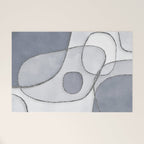 Abstract Line Work Blue Grey Welcome Mat Gallery Image 1