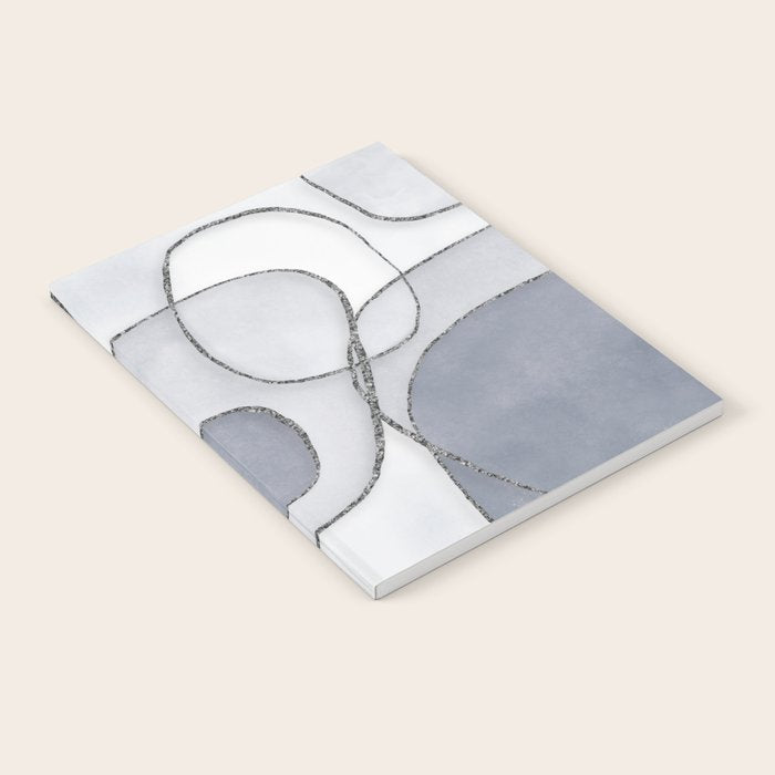 Abstract Line Work Blue Grey Notebook Gallery Image 1