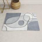Abstract Line Work Blue Grey Rug Gallery Image 1