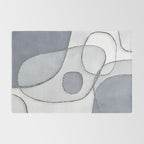 Abstract Line Work Blue Grey Rug Gallery Image 2