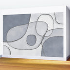 Abstract Line Work Blue Grey Wall Mural Gallery Image 2