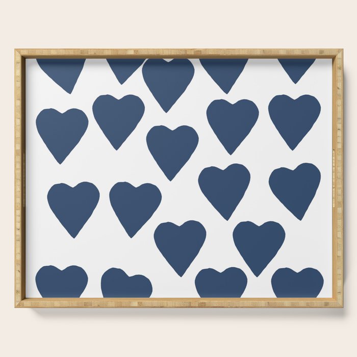 Hearts Navy Serving Tray Gallery Image 1