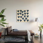 Hearts Navy Wood Wall Art Gallery Image 2