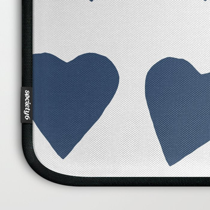 Hearts Navy Laptop Sleeve Gallery Image 3