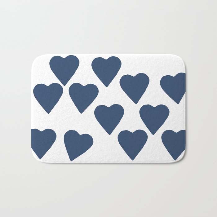 Hearts Navy Bath Mat Gallery Image 1