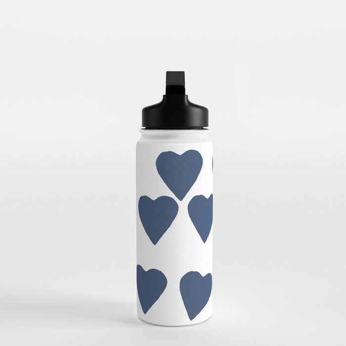 Hearts Navy Water Bottle Gallery Image 3