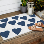 Hearts Navy Outdoor Rug Gallery Image 2