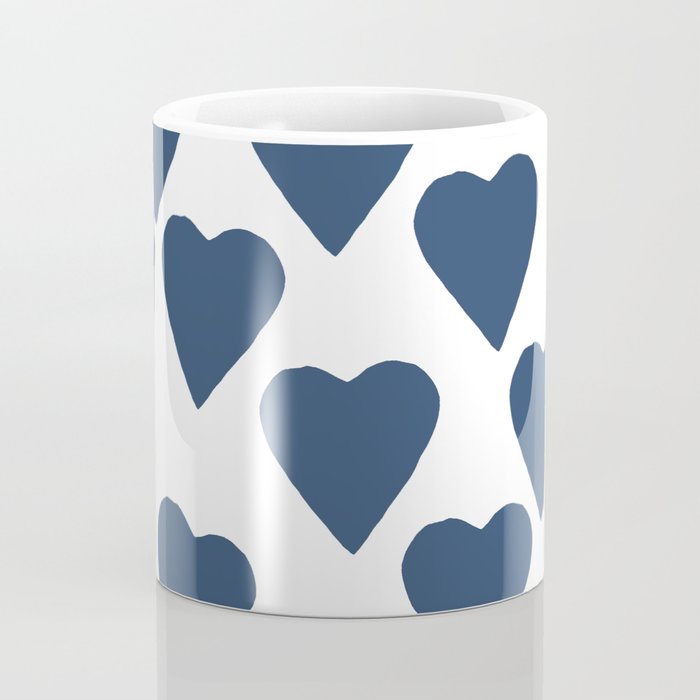 Hearts Navy Coffee Mug Gallery Image 4