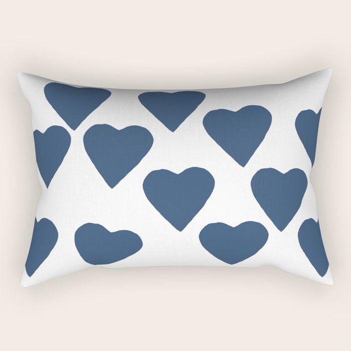 Hearts Navy Rectangular Pillow Gallery Image 2