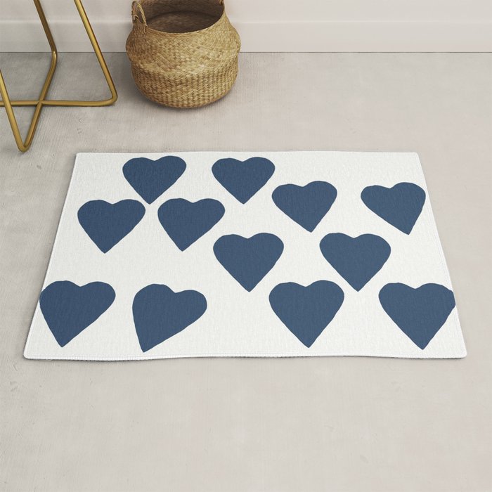 Hearts Navy Rug Gallery Image 1