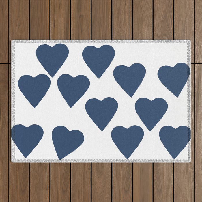 Hearts Navy Outdoor Rug Gallery Image 1