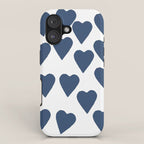Hearts Navy iPhone Case Gallery Image 1