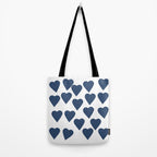 Hearts Navy Tote Bag Gallery Image 2