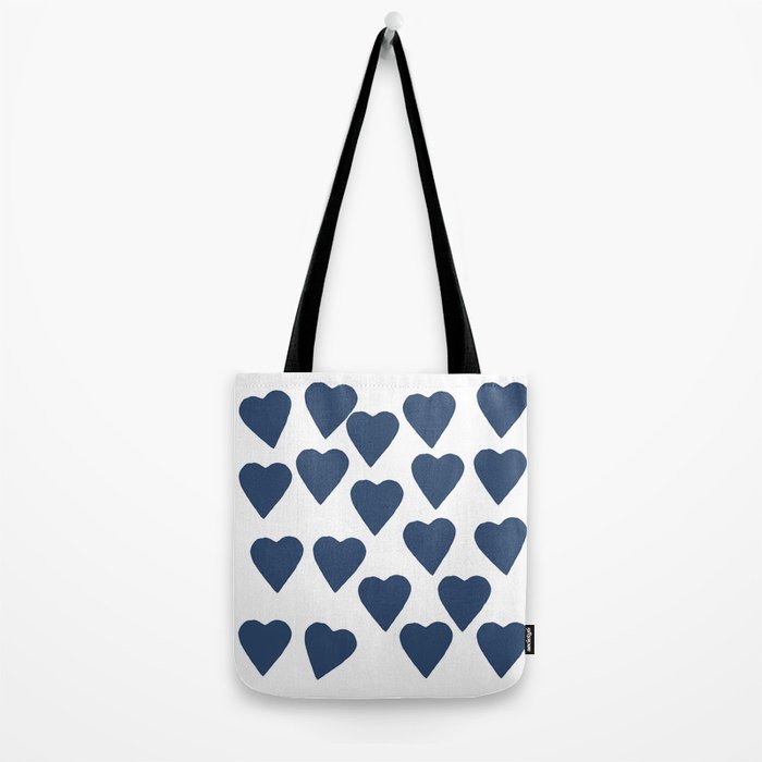 Hearts Navy Tote Bag Gallery Image 2