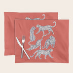 Fashionable white leopards  Placemat Gallery Image 1