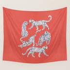 Fashionable white leopards  Wall Tapestry Gallery Image 4