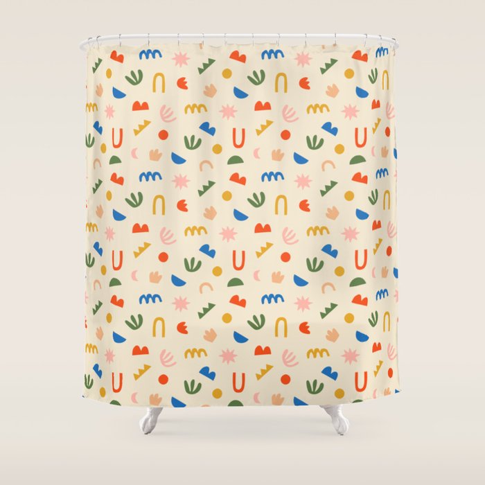 Abstract organic nature shape art pattern Shower Curtain Gallery Image 1