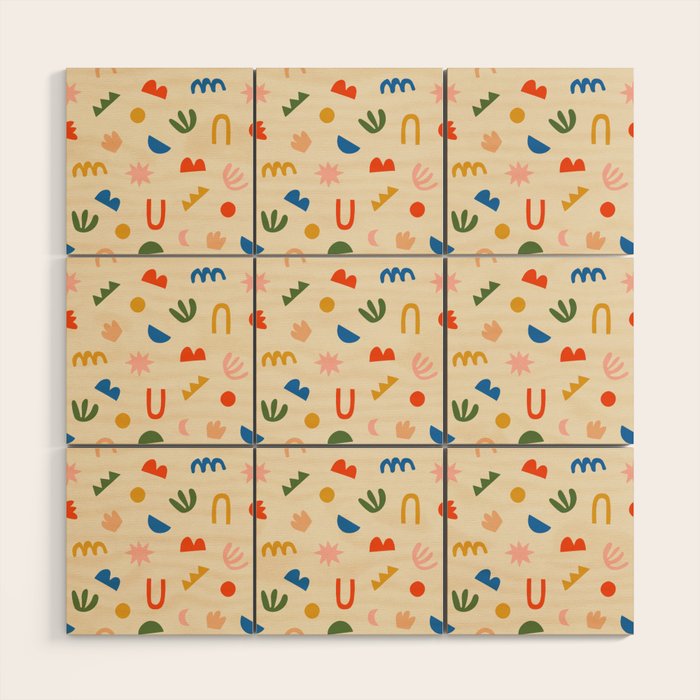 Abstract organic nature shape art pattern Wood Wall Art Gallery Image 1