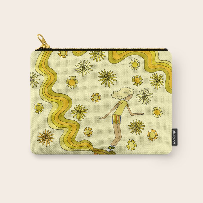 groovy skate hang 10 // tony alva style // surfy birdy art Carry All Pouch Gallery Image 1