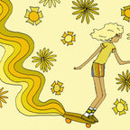 groovy skate hang 10 // tony alva style // surfy birdy art Coffee Mug Gallery Image 2