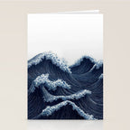 Japanese Wall Art Wave Poster Ocean Wall Art Minimalist Print Blue Japandi Art Wabi Sabi Painting Stationery Card Gallery Image 2