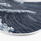 Japanese Wall Art Wave Poster Ocean Wall Art Minimalist Print Blue Japandi Art Wabi Sabi Painting Bath Mat Gallery Image 3