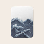 Japanese Wall Art Wave Poster Ocean Wall Art Minimalist Print Blue Japandi Art Wabi Sabi Painting Bath Mat Gallery Image 1