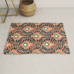 Froggie Ogee - papaya, green, and black Rug Gallery Image 1
