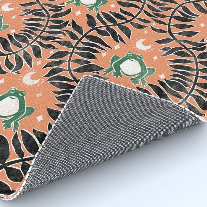 Froggie Ogee - papaya, green, and black Rug Gallery Image 4