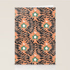 Froggie Ogee - papaya, green, and black Stationery Card Gallery Image 2