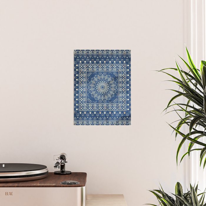 Old Bookshop Magic Mandala in Blue Poster Gallery Image 2