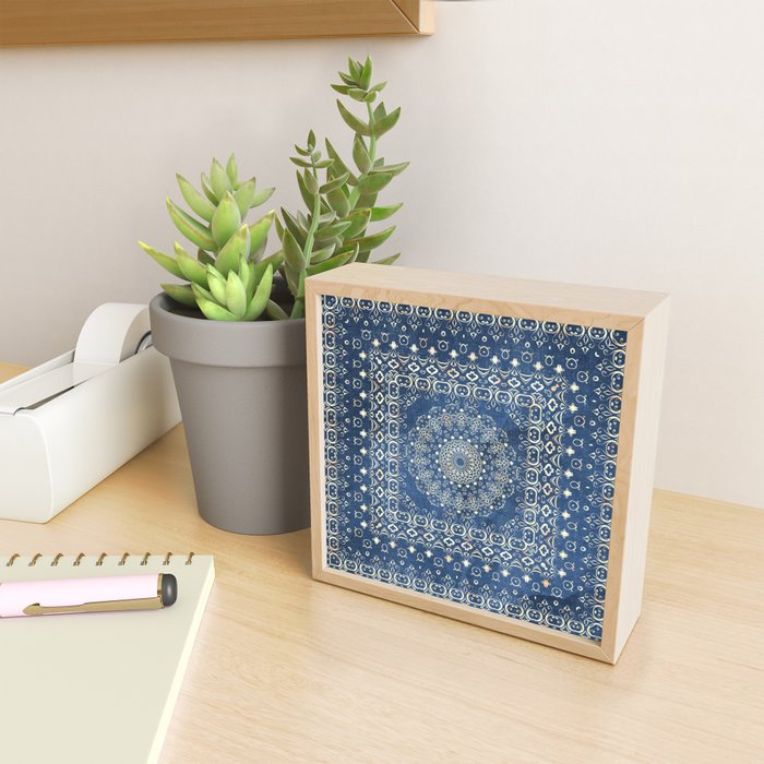 Old Bookshop Magic Mandala in Blue Mini Art Print Gallery Image 2