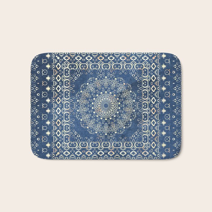 Old Bookshop Magic Mandala in Blue Bath Mat Gallery Image 1