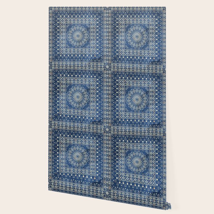 Old Bookshop Magic Mandala in Blue Wallpaper Gallery Image 2