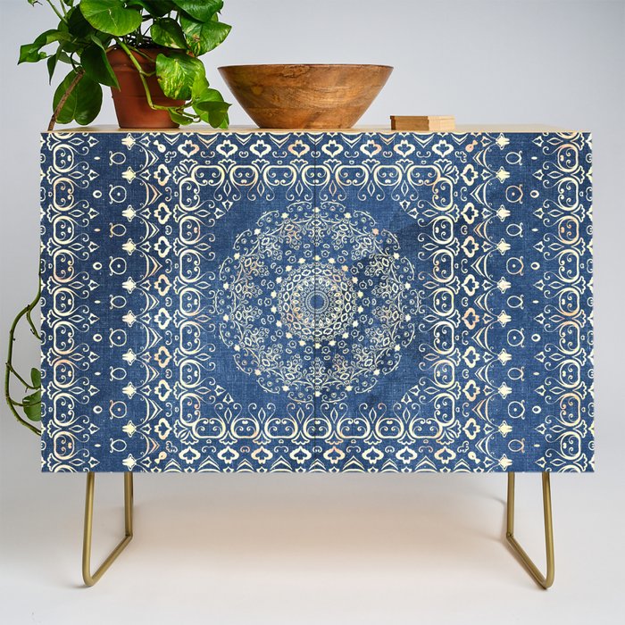 Old Bookshop Magic Mandala in Blue Credenza Gallery Image 1