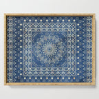 Old Bookshop Magic Mandala in Blue Serving Tray Gallery Image 1