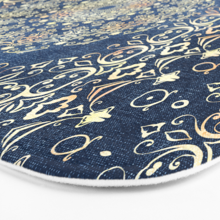 Old Bookshop Magic Mandala in Blue Bath Mat Gallery Image 3