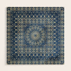 Old Bookshop Magic Mandala in Blue Wood Wall Art Gallery Image 1