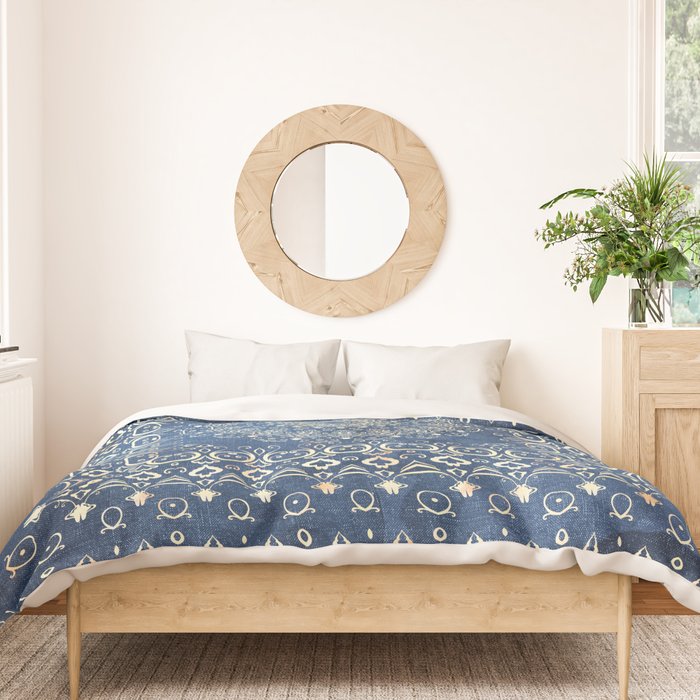 Old Bookshop Magic Mandala in Blue Duvet Cover Gallery Image 3