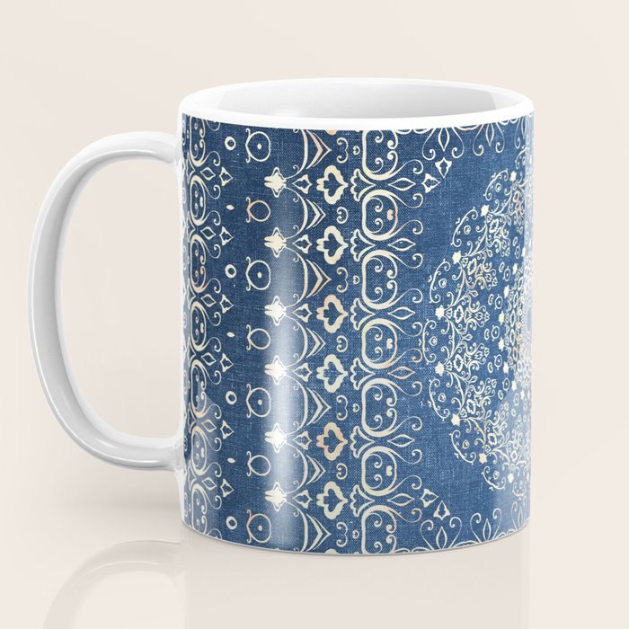 Old Bookshop Magic Mandala in Blue Coffee Mug Gallery Image 3