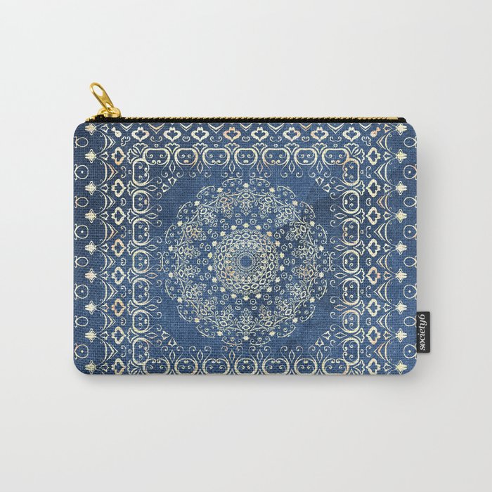 Old Bookshop Magic Mandala in Blue Carry All Pouch Gallery Image 1