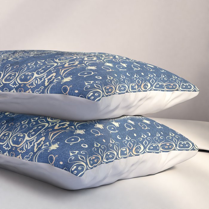 Old Bookshop Magic Mandala in Blue Pillow Sham Gallery Image 3