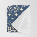 Old Bookshop Magic Mandala in Blue Throw Blanket Gallery Image 3