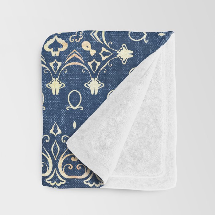 Old Bookshop Magic Mandala in Blue Throw Blanket Gallery Image 3